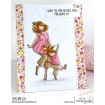 CURVY GIRL STRUTTING RUBBER STAMP (INCLUDES 3 SENTIMENTS)